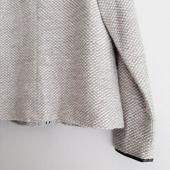 DANA BUCHMAN Wool Blend Textured Full-zip Blazer Jacket Grey Sz L - Picture 10 of 14